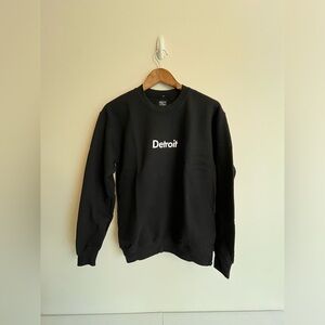 Black Detroit Crewneck Sweater, Unisex Adult, Heavy Blend, 2020 Deadstock